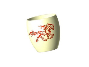 flaming cavalo vaso do agregado familiar 3d print model - Mito3D