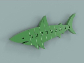 flexi artikuliert, Hai, no2 Tiere artikuliert Figur vorgeformte Hai fusion 360 klappbar klappbare Modell 3d print model - Mito3D