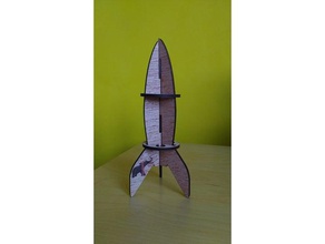 fusée simple - découpé au laser jouets & accessoires de jeux glowforge lasercut 3d print model - Mito3D