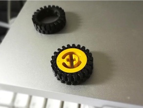 lego compatible tire 3483 replacement toy & game accessories flexible filament technic spare part tyre wheel 3d print model - Mito3D