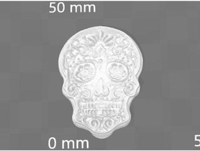 zucchero cranio distintivo monete & distintivi badge giorno morti d muertos latino il messico 3d print model - Mito3D