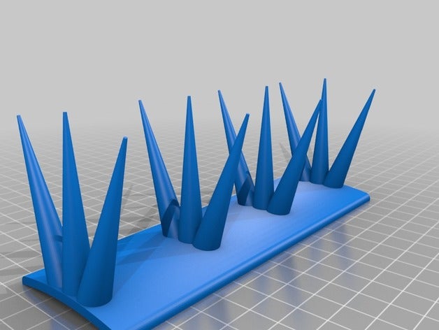 bird spikes curved ridge tile household 3D print model - Mito3D