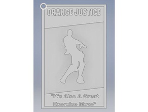 laranja justiça chaveiro Arte 2d fortnite battle royal ícone memes 3d print model - Mito3D