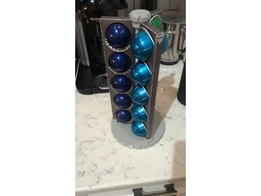 3 sleeve coffee pod holder - vertuoline kitchen & dining 608 bearing nespresso capsules rotating 3d print model - Mito3D