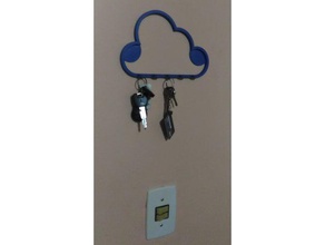 nuage de style porte-clés l'art des outils le cloud clé un trousseau clés porte clef 3d print model - Mito3D