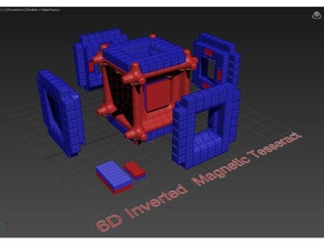 6d inverted magnetic tesseract art 3d print model - Mito3D