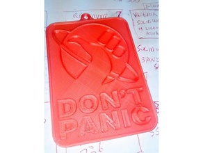 hitchhiker's guide galaxy don't panic door plate signs & logos dont hitchhikers 3d print model - Mito3D
