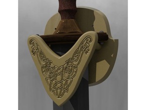 viking sword hanger decor mount 3d print model - Mito3D