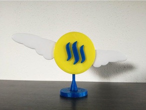 steemcoin feathers toy & game accessories coin hodl steem steemit 3d print model - Mito3D