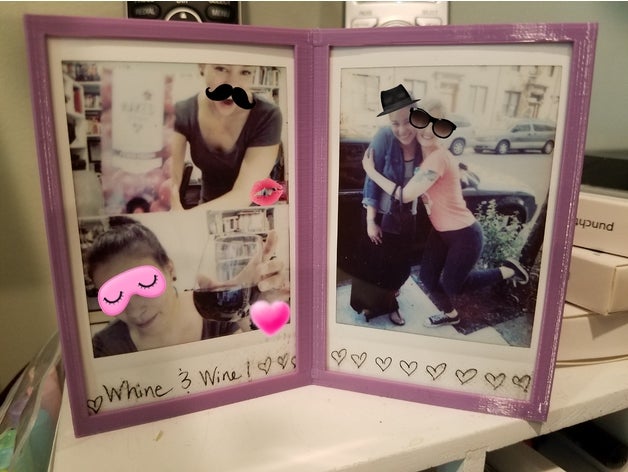 instax mini dual photo frame decor 3D print model - Mito3D