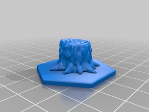 tree stump hex 2 toy & game accessories gloomhaven 3d print model - Mito3D