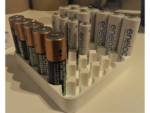 aa battery simple holder organization 3d print model - Mito3D