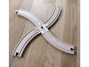 wooden train crossing fix toys & games brio ikea track lillabo 3d print model - Mito3D