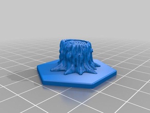tree stump hex 3 toy & game accessories gloomhaven 3d print model - Mito3D