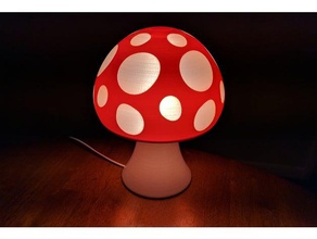 glowing mushroom lamp decor glow glowinthedark led art 3d print model - Mito3D