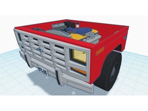 1981 ford f100 front compartment unfinished automotive car engine truck 3d print model - Mito3D