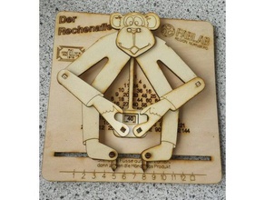 rechenaffe - 'cônsul educados macaco arte da matemática educação kraftplex lasercut brinquedo madeira 3d print model - Mito3D
