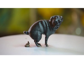 edgar pewdiepie ist pooping Hund Tiere Tier blender blender3d Figur poop Mops sculpt 3d print model - Mito3D