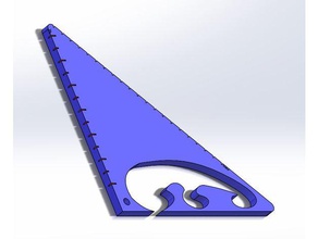 bordo quadrato governanti francesi curva strumenti di disegno 2d art la redazione strumento francese matematica arte semplice schizzo aiuto 3d print model - Mito3D