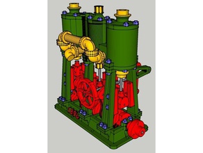 motor marino de engenharia o motor maquina de vapor o motor vapor o motor a vapor vapor 3d print model - Mito3D