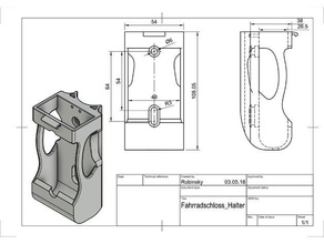 Fahrrad-Schloss-Halterung fahrradschlosshalterung Werkzeug-Halterungen & - Boxen Fahrrad Fahrrad-Halterung lock mount trelock 3d print model - Mito3D