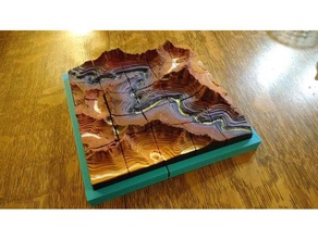 terrain puzzle - layered canyon puzzles 3d print model - Mito3D