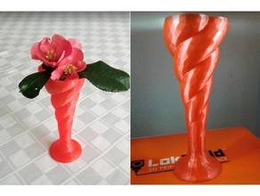 bud vase decor 5-inch spiral helix whirlwind 3d print model - Mito3D