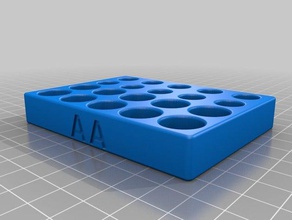 simple aa 10 piles aaa de l'organisateur l'organisation pile la batterie support le bac à 3d print model - Mito3D