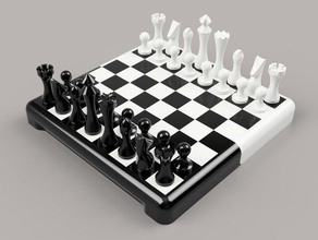set di scacchi dialogo scacchiera staunton 3d print model - Mito3D