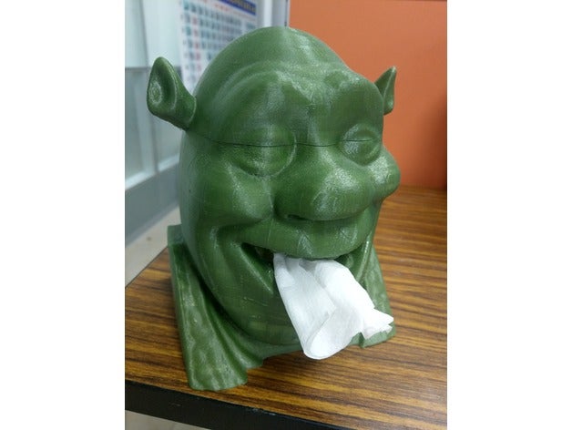 shrek tissue box office bust 3D print model - Mito3D