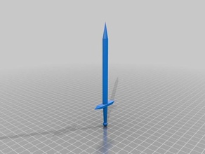 low poly sword props miniature simple 3d print model - Mito3D