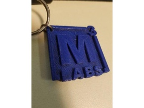 m3 logo keychain de porte-clés un trousseau clés la chaîne clé labs makerslab mi mo maker lab à but non lucratif 3d print model - Mito3D