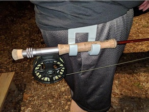 belt clip rod holder sport & outdoors fishing fly 3d print model - Mito3D