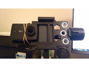 yi 4k 4k+ support lisse q cardan de la caméra l'adaptateur xiaomi 3d print model - Mito3D
