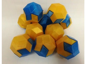 dissecção rhombic triacontahedron razão de ouro arte da matemática 3d print model - Mito3D