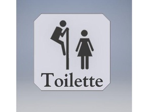 signal tiques Toiletten Dekor panneau signal-tique toilette 3d print model - Mito3D