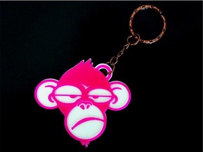 llavero mono keychains 3dlito keychain monkey relief relieve stencil 3d print model - Mito3D