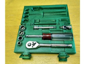 mini caixa de ferramentas a indústria automotiva chave soquete suporte ferramenta 3d print model - Mito3D
