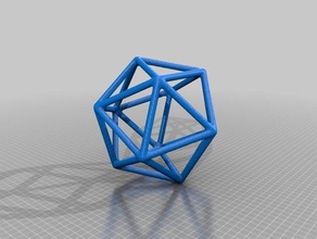 icosahedron wire math art platonic solid solids shapes 3d print model - Mito3D