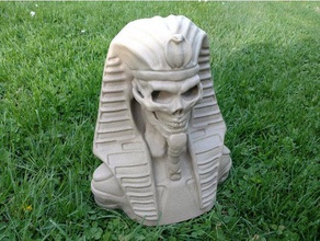 undead pharaoh flower pot outdoor & garden ancient egypt egyptian mummy skull 3d print model - Mito3D