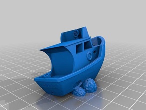 ss minnow benchy damaged sculptures 3dbenchy boat gilligan's island wreck 3d print model - Mito3D