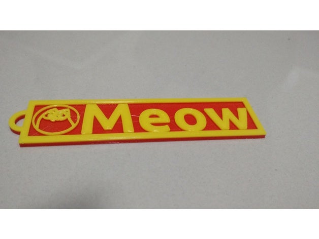 meow Schlüsselanhänger cat Kette Schlüssel keychain Miau pla einfach 3D print model - Mito3D