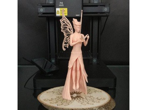 peri Kraliçesi heykeller dobot mooz fantezi lazer gravür doğa heykel kanatlar ahşap 3d print model - Mito3D