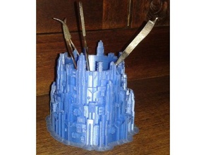 minas tirith gondor caja de lápiz las esculturas 3d print model - Mito3D