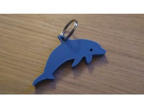 dolphin keychain keychains 3d print model - Mito3D