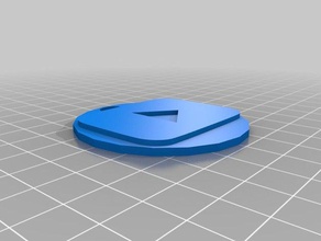 chaveiro youtube botão de play 1 redondo A impressão 3d 3d print model - Mito3D
