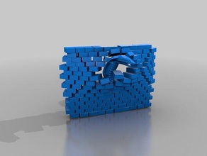 cobra penetrante brickwall sculture 3d print model - Mito3D