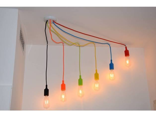 multi pendant lamp decor bulb chandelier lampshade 3D print model - Mito3D