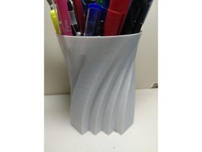 juste un autre vase art de fleurs porte-stylo spirale 3d print model - Mito3D