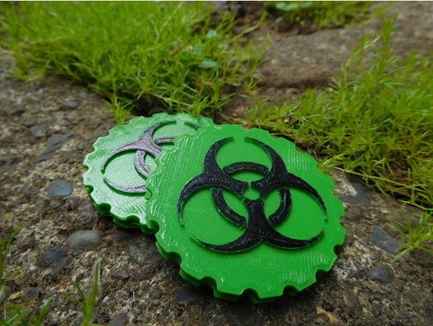 bio-hazard-maker Münze Schilder & logos bio-hazard biohazard biohazard-Symbol biohazard-logo radioaktive radioaktiv-Zeichen zombie 3D print model - Mito3D